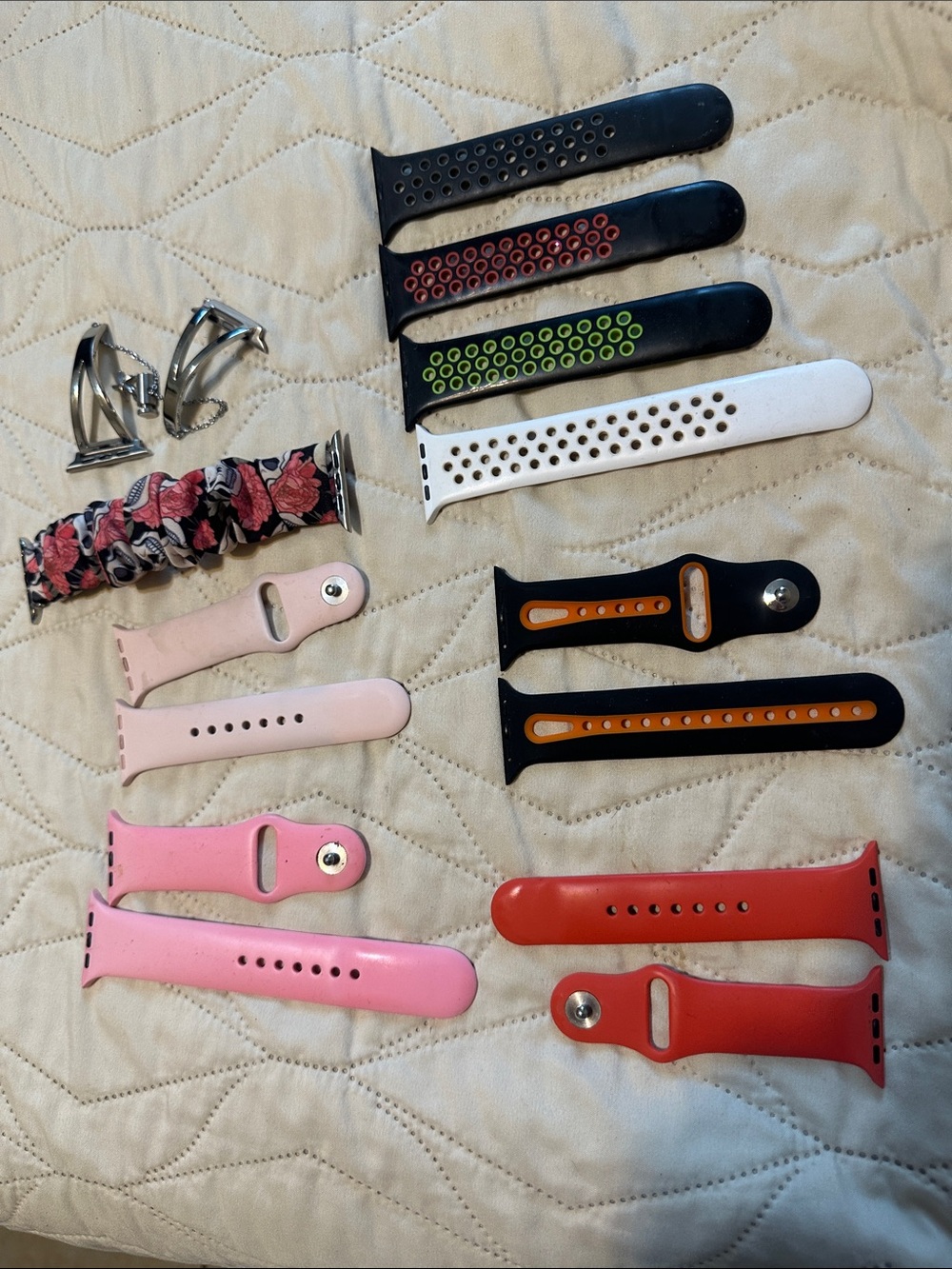 Interchangeable Silicone Watch Bands - Pink, Red, Black, White, Floral